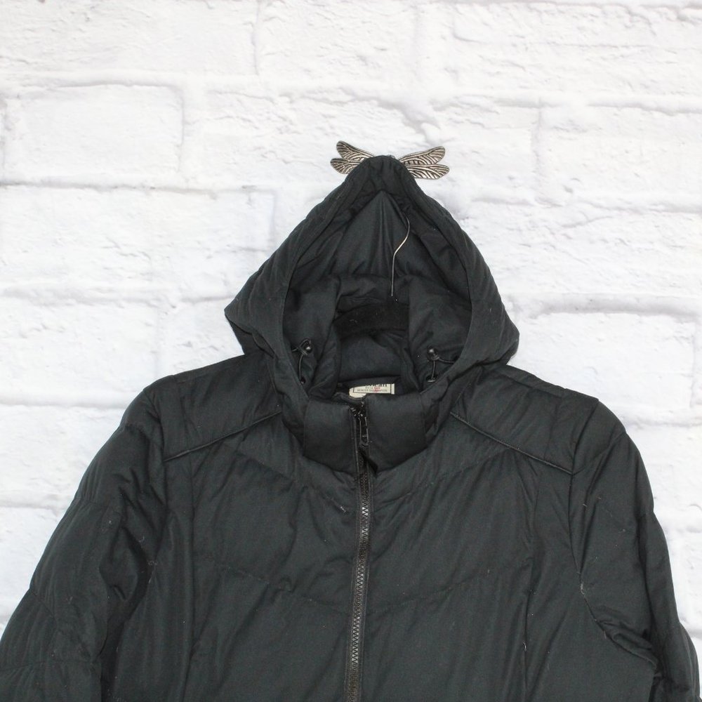 LL Bean Detachable Hoodie Quilted Lined Long Down Coat Size L - Picture 2 of 8